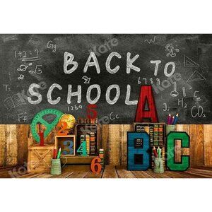Kate Backdrop BACK TO SCHOOL Fabric Photography Background Wrinkle Free 5' x 7'